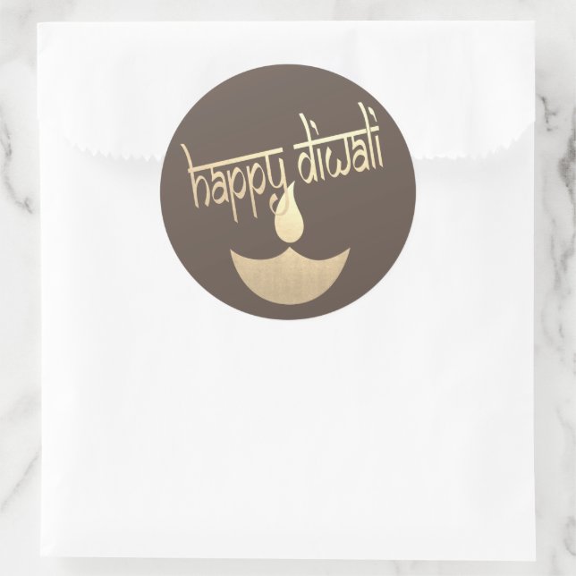 Happy Diwali Festival des Lichts Runder Aufkleber (Tasche)