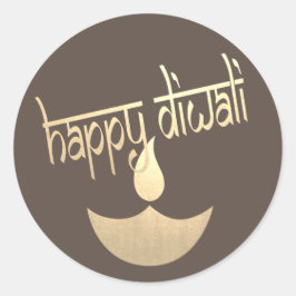 Happy Diwali Festival des Lichts Runder Aufkleber