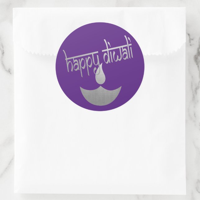 Happy Diwali Festival des Lichts Runder Aufkleber (Tasche)