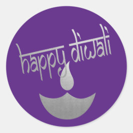 Happy Diwali Festival des Lichts Runder Aufkleber