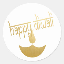 Happy Diwali Festival des Lichts Runder Aufkleber