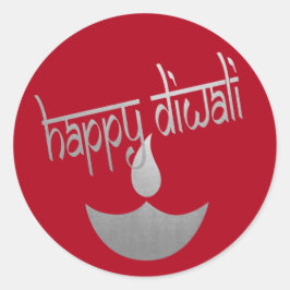Happy Diwali Festival des Lichts Runder Aufkleber