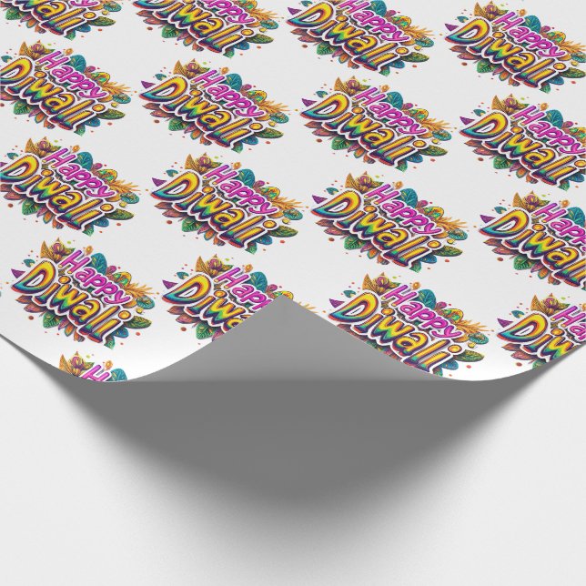 Happy Diwali Festival Geschenkpapier (Ecke)