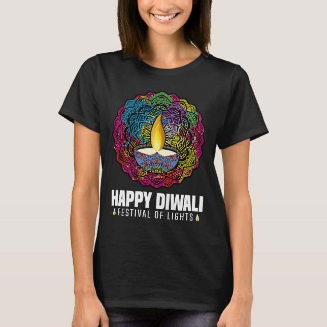 Happy Diwali Festival of Lights Hindu Feier T-Shirt (Vorderseite)