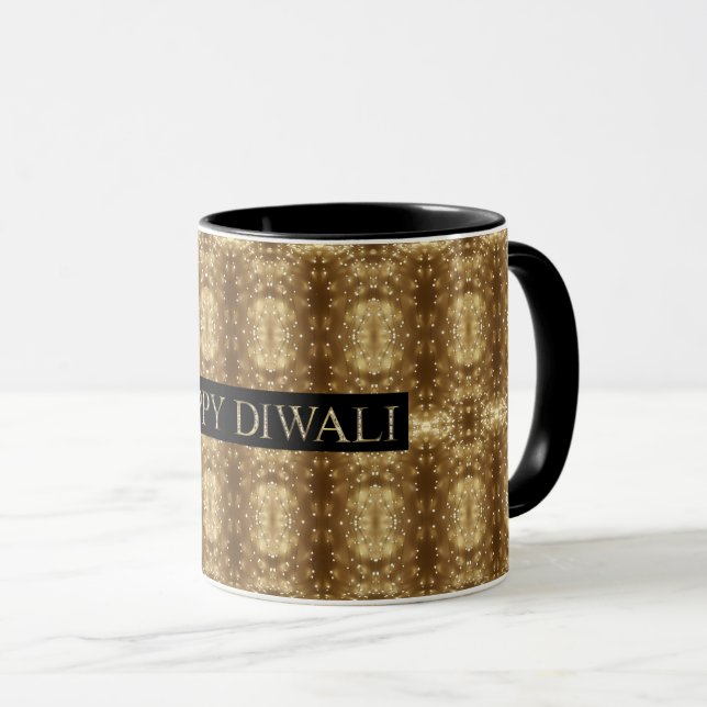 Happy Diwali Festival of Lights Wünsche Typografie Tasse (VorderseiteRechts)