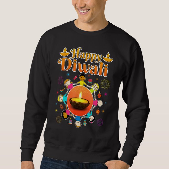 Happy Diwali for Kids Deepavali Festival Moon and  Sweatshirt (Vorderseite)