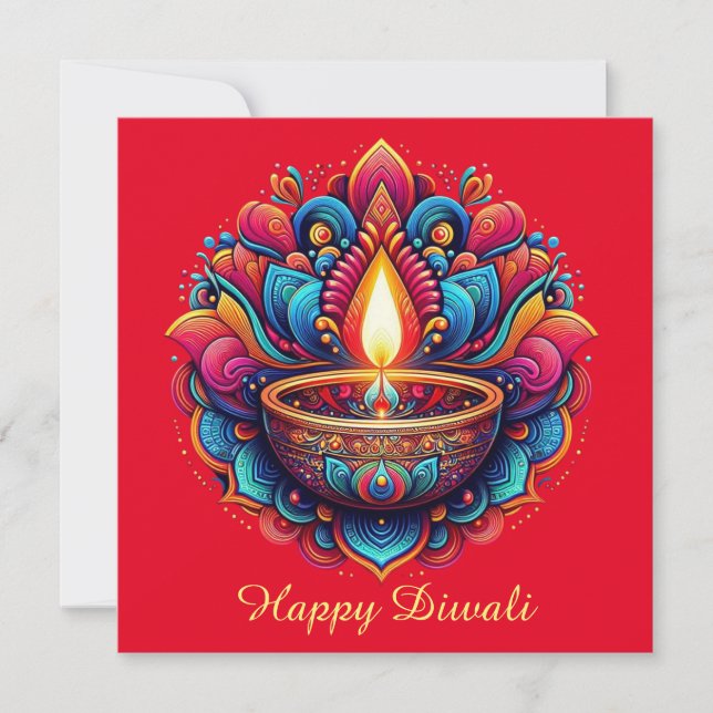 Happy Diwali Frische Pasta machen Feiertagskarte (Vorderseite)