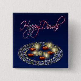 Happy Diwali Ganesha Rangoli - Button