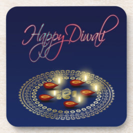 Happy Diwali Ganesha Rangoli - Kunststoff-Unterset Untersetzer