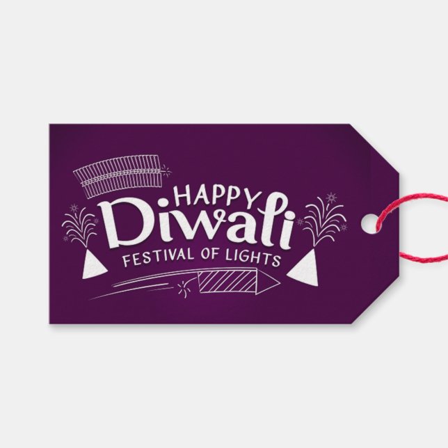 Happy Diwali Geschenkanhänger (Vorderseite (Horizontal))