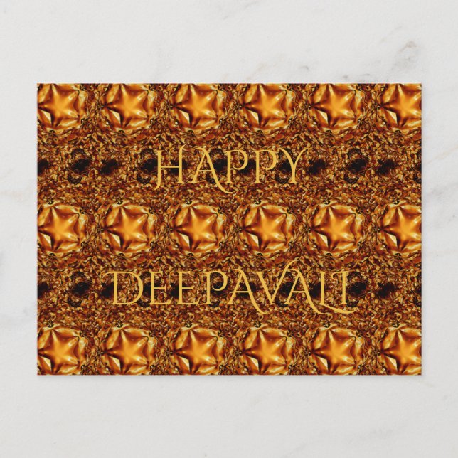 Happy Diwali Gruß Gold Kupfer Shiny Star Postkarte (Vorderseite)
