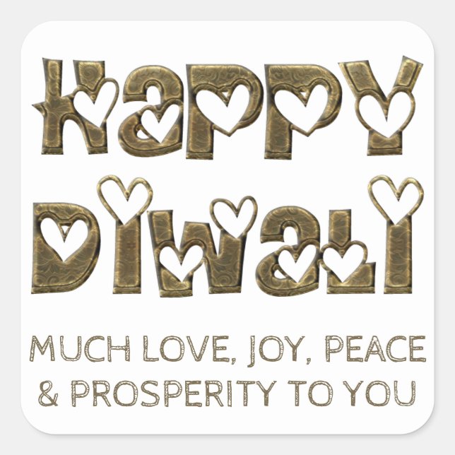 Happy Diwali Grußsticker Quadratischer Aufkleber (Vorderseite)