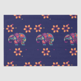HAPPY DIWALI INDIA INDIAN ELEPHANT MANDALA SEIDENPAPIER