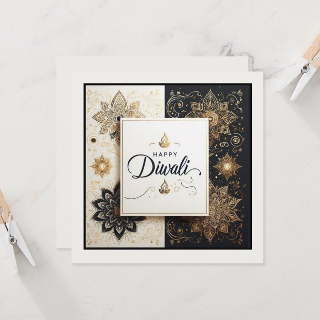 Happy Diwali Karte (Vorderseite/Rückseite Beispiel)