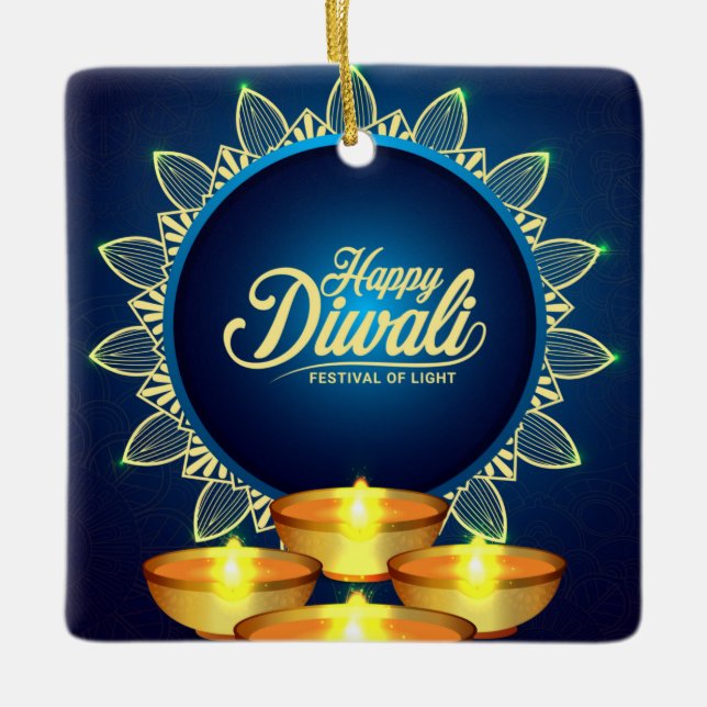 Happy Diwali Keramik Ornament (Vorderseite)