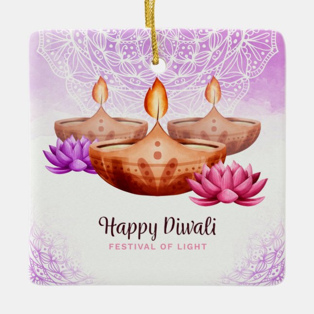 Happy Diwali Keramik Ornament (Vorderseite)