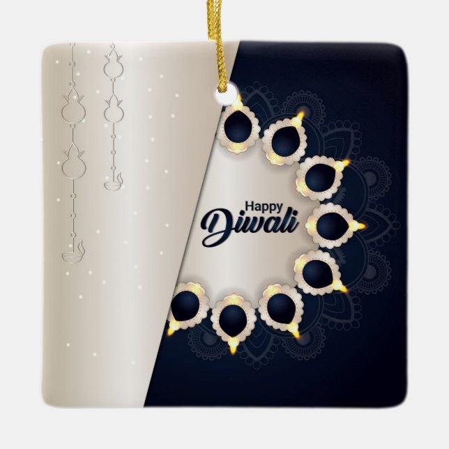 Happy Diwali Keramik Ornament (Vorderseite)