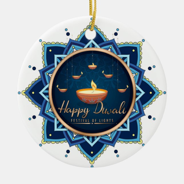 Happy Diwali Keramik Ornament (Vorne)