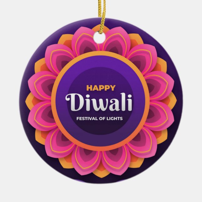 Happy Diwali Keramik Ornament (Vorne)