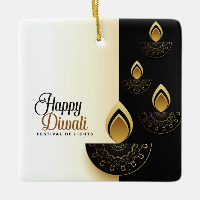Happy Diwali Keramikornament (Vorderseite)