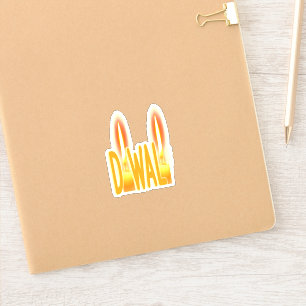 Happy Diwali Lights Kerzen Typografie Candlelight Aufkleber
