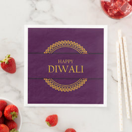 Happy Diwali Lila Gold Elegante Serviette