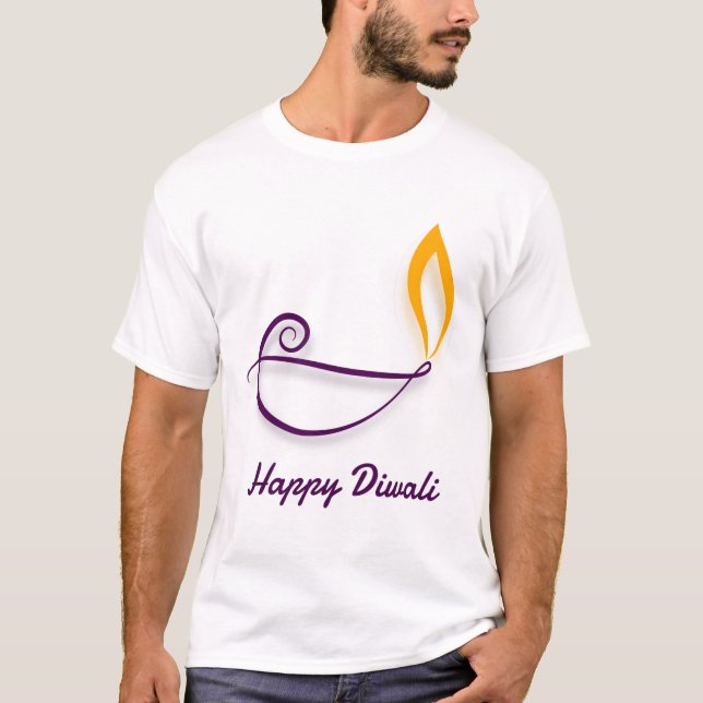 Happy Diwali Lila T-Shirt (Vorderseite)