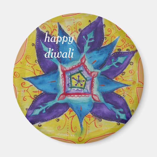Happy Diwali mandala Magnet (Vorne)