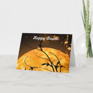 Happy Diwali mit benutzerdefiniertem Mondtext Karte
