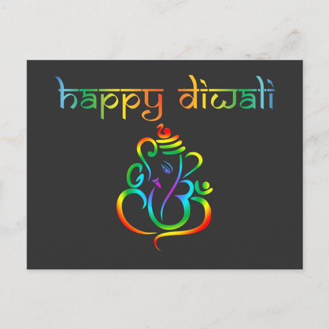 🤩 Happy Diwali mit Lord Ganesh Postkarte (Vorderseite)