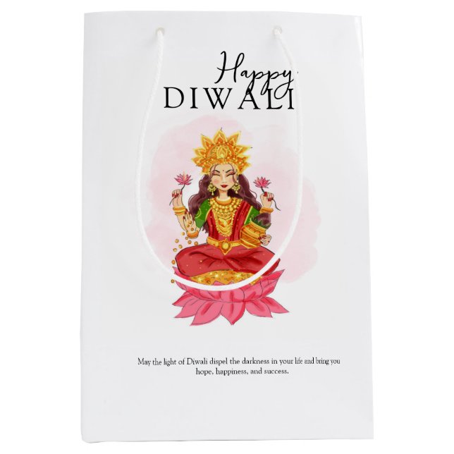 Happy Diwali Mittlere Geschenktüte (Vorderseite)