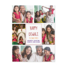 Happy Diwali Modern Foto Collage Roter Urlaub