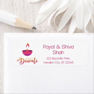 Happy Diwali Modern Return Address Label