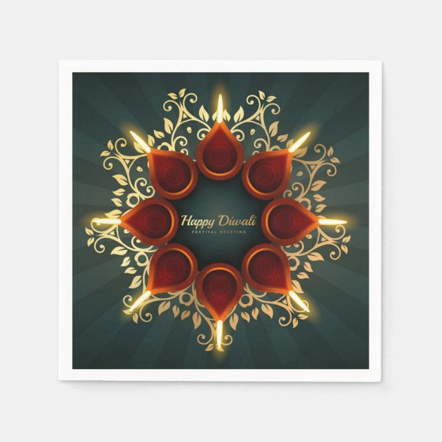Happy Diwali Napkins Serviette (Vorderseite)