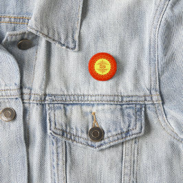 Happy Diwali Orange Cream Mandala Modern Button