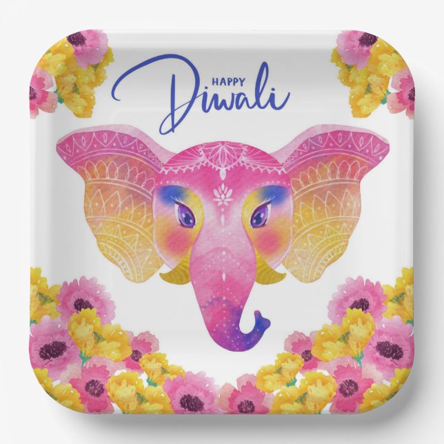 Happy Diwali Paper Plate Pappteller (Vorderseite)