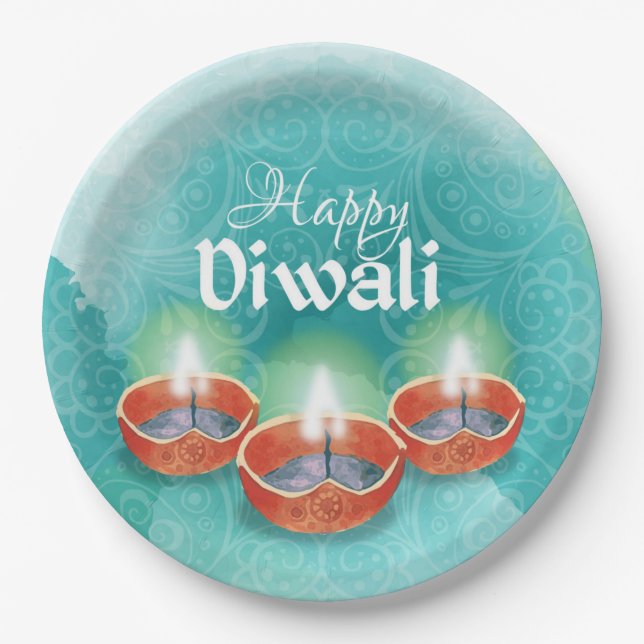 Happy Diwali Paper Plate Pappteller (Vorderseite)
