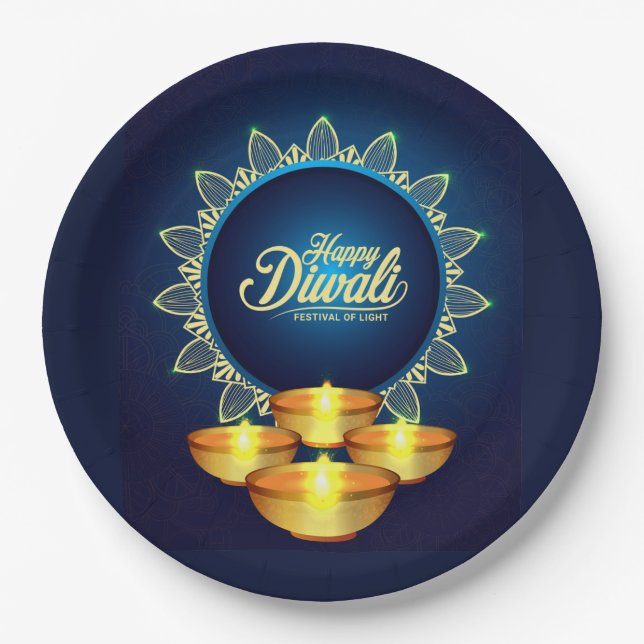 Happy Diwali Paper Plate Pappteller (Vorderseite)