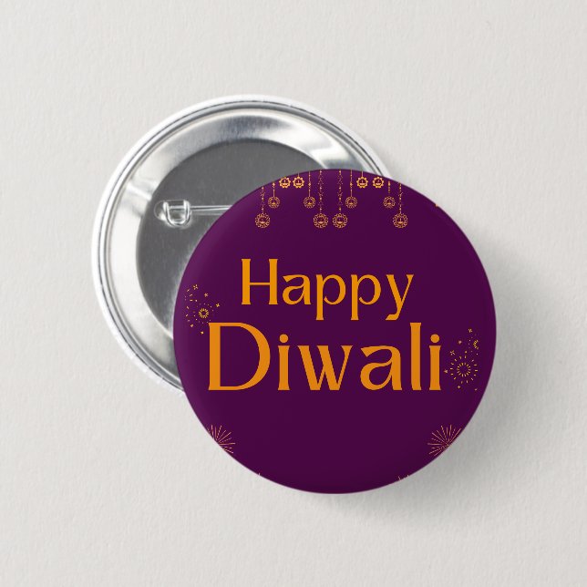 Happy Diwali Party  Button (Vorne & Hinten)