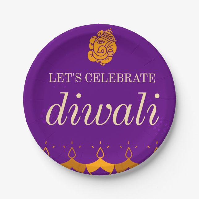 HAPPY DIWALI PARTY PAPPTELLER (Vorderseite)