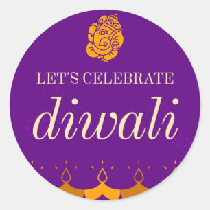 HAPPY DIWALI PARTY RUNDER AUFKLEBER