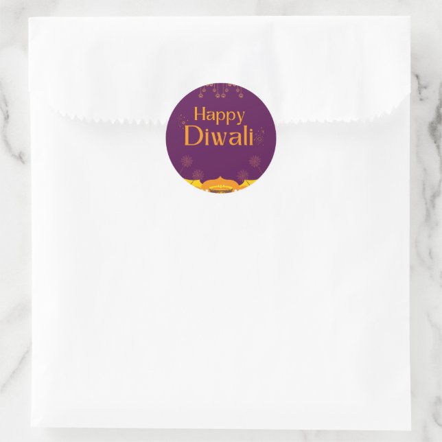Happy Diwali Party  Runder Aufkleber (Tasche)