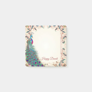 Happy Diwali Peacock Border Post-it Klebezettel
