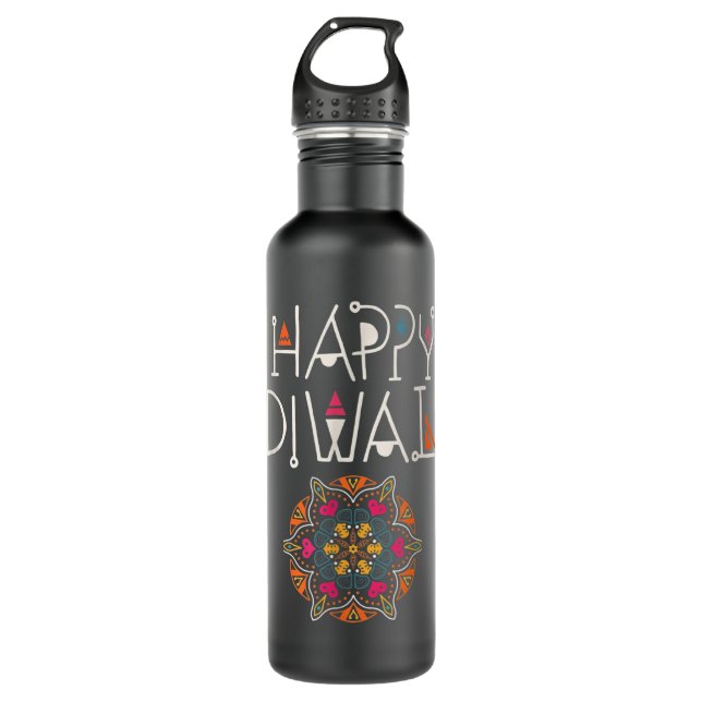 Happy Diwali Prosperity Falknerei - Falconeria Loc Edelstahlflasche (Vorderseite)