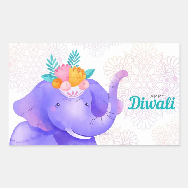 Happy Diwali Rechteckiger Aufkleber (Vorderseite)