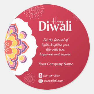 Happy Diwali Round Custom Aufkleber