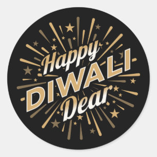 Happy Diwali Sehr geehrte Damen und Herren - Festi Runder Aufkleber