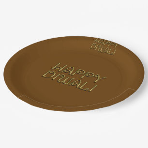 Happy Diwali Typografie Gold Elegante Paper Teller