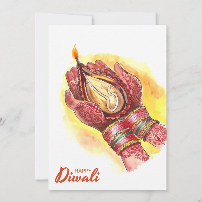 Happy Diwali Urlaubskarte Feiertagskarte (Vorderseite)