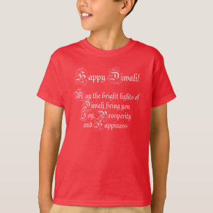 Happy Diwali wünscht elegante weiße Typografie T-Shirt